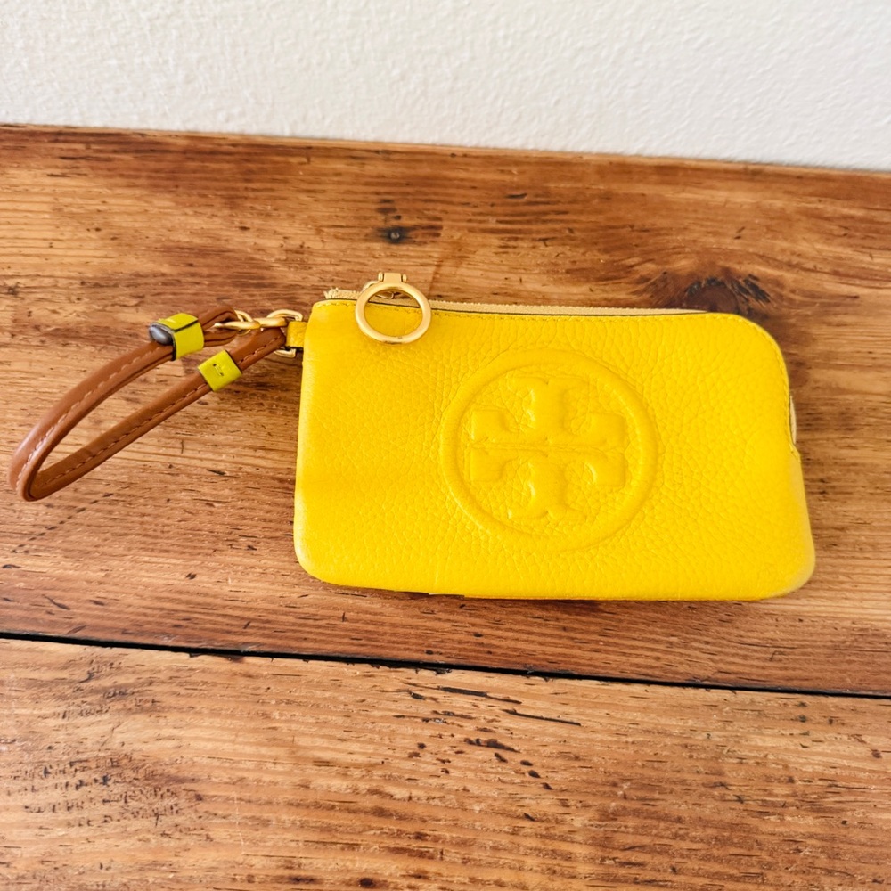 Tory Burch Perry Bombe Colorblock Yellow Card Case Wallet